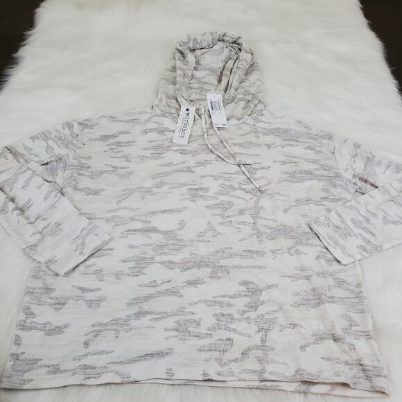 $5 SALE!!!! MSRP $58 NWT Workshop Small Drop Shoulder Long Sleeve Camo Hoodie - Picture 4 of 9